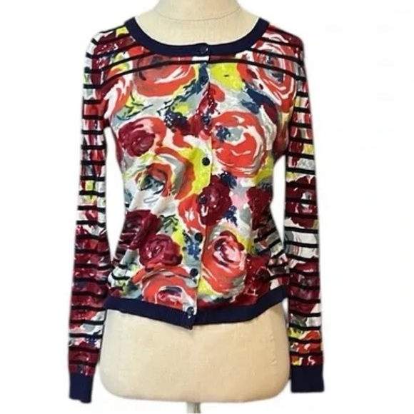 Like new! Anthropologie Sparrow Artist’s Study floral lightweight cardigan XS - Picture 3 of 13